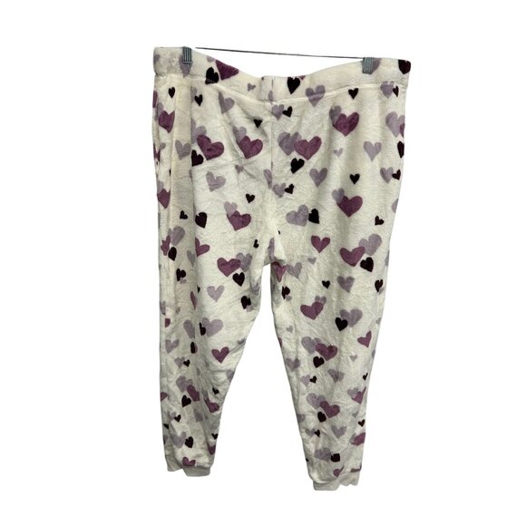 Joyspun Womens Plus Size White Purple Lounge Pants with Heart Print SZ XXL - Picture 2 of 9